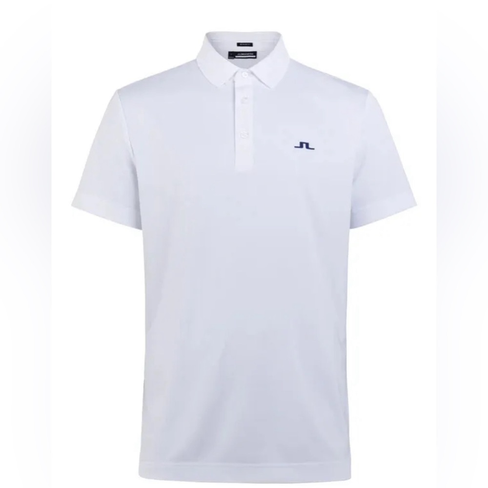 J Lindeberg Men's Martin Regular Fit Golf Polo GMJT07415 0000 White Blue…
